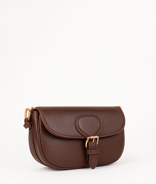 Dark brown east-west shoulder bag
