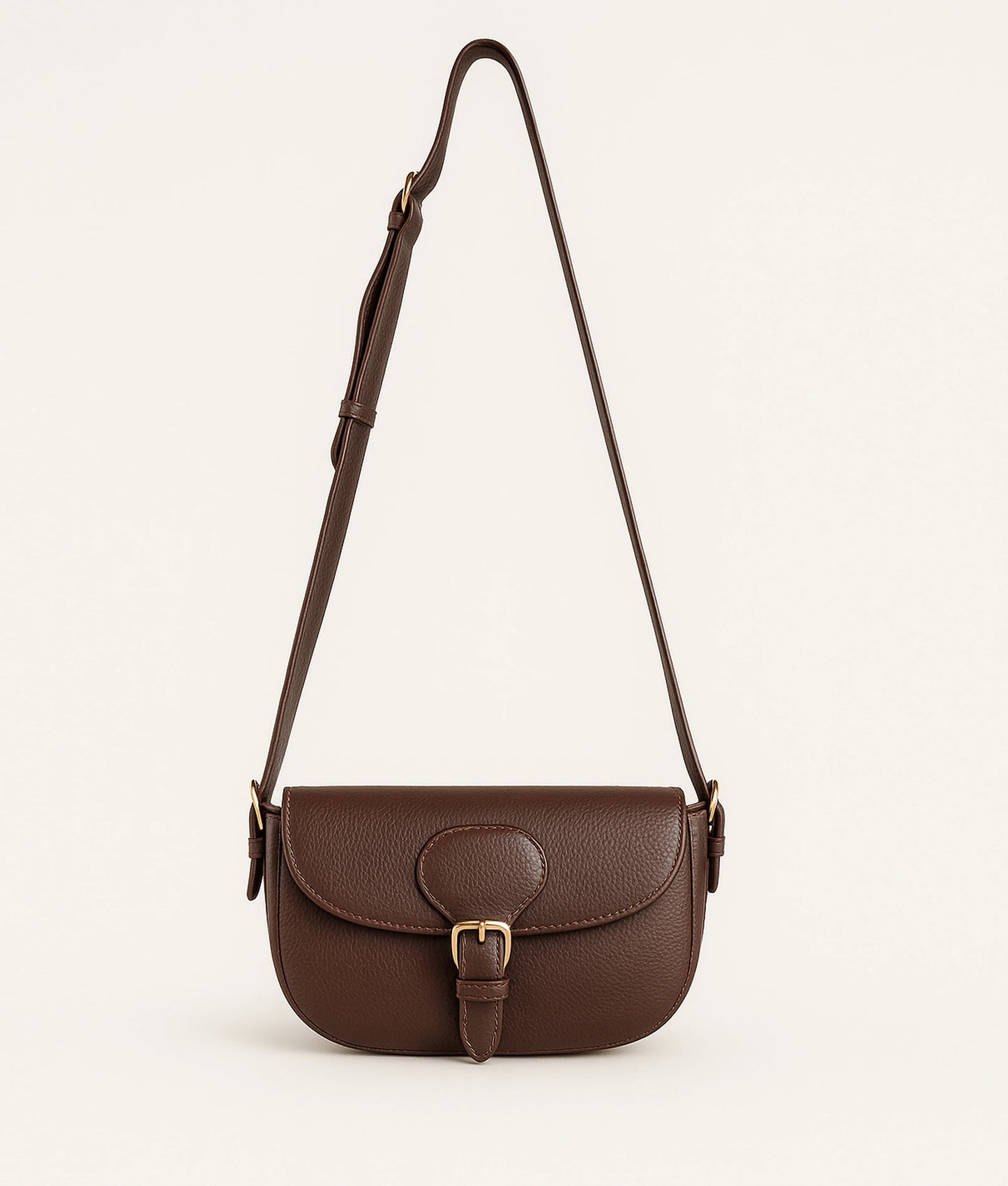 Dark brown east-west shoulder bag