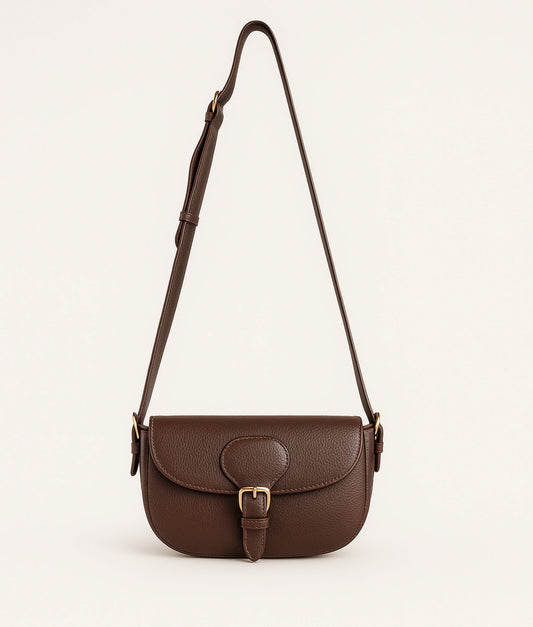 Dark brown east-west shoulder bag