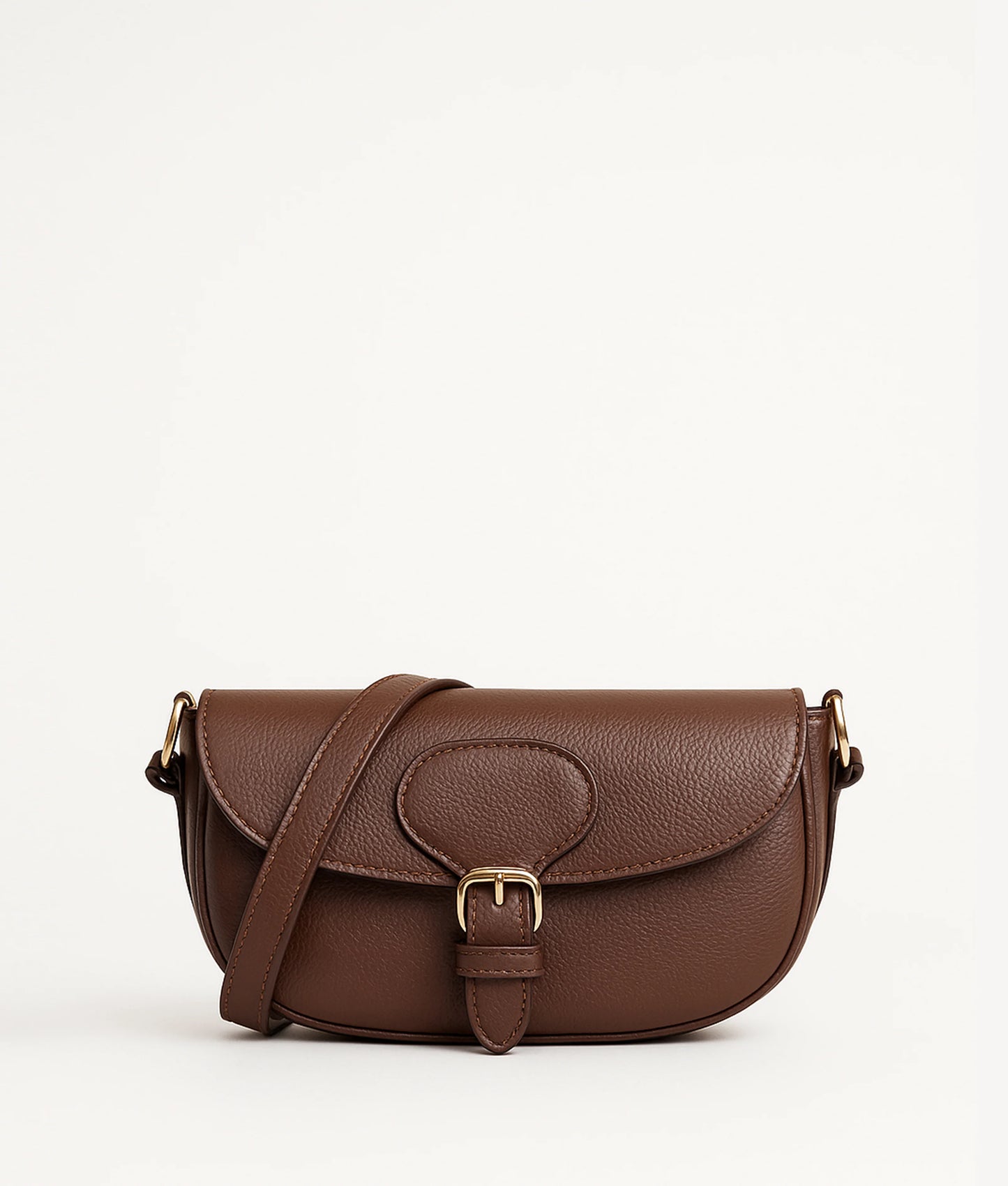 Dark brown east-west shoulder bag